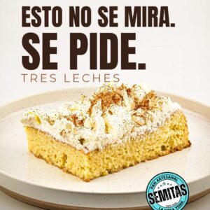 Pastel Tres Leches artesanal de Semitas La Mera Yema en Miami